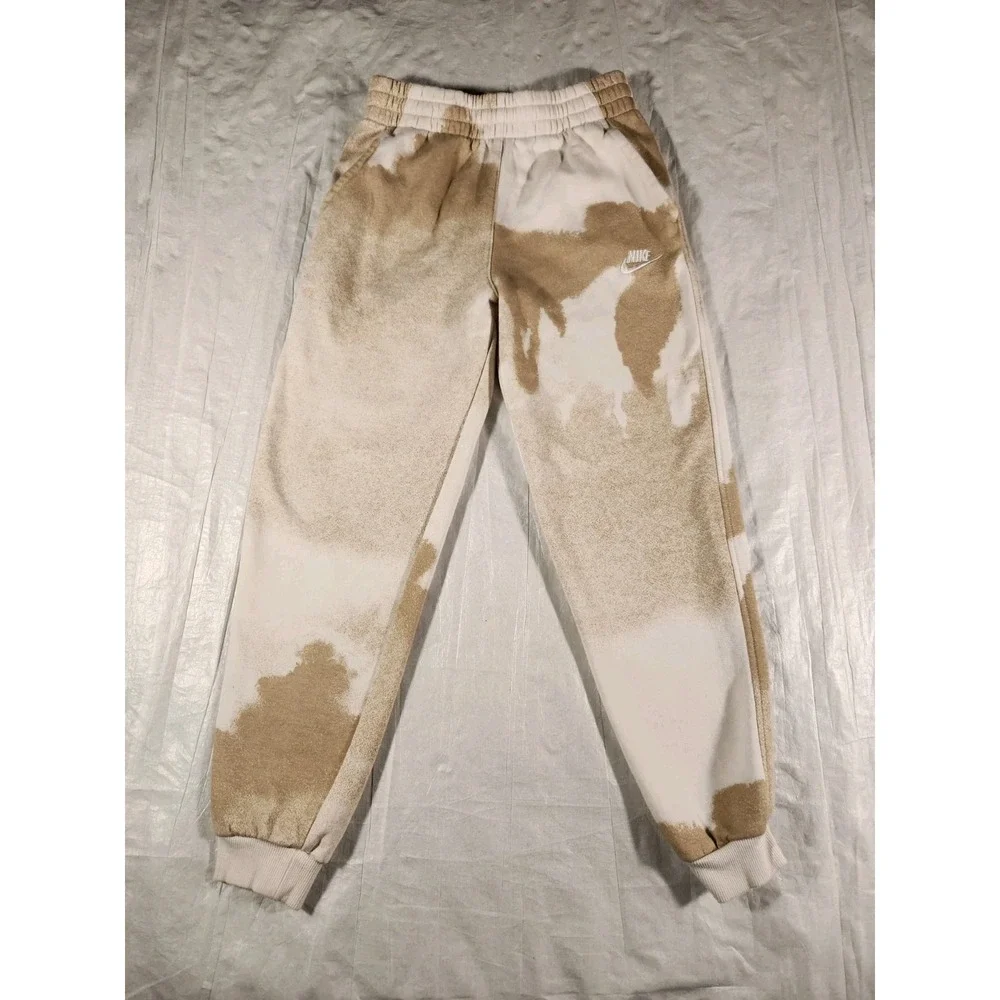 Nike Kid's Sportswear Club Fleece Printed Joggers Ivory White Large FD3200-247